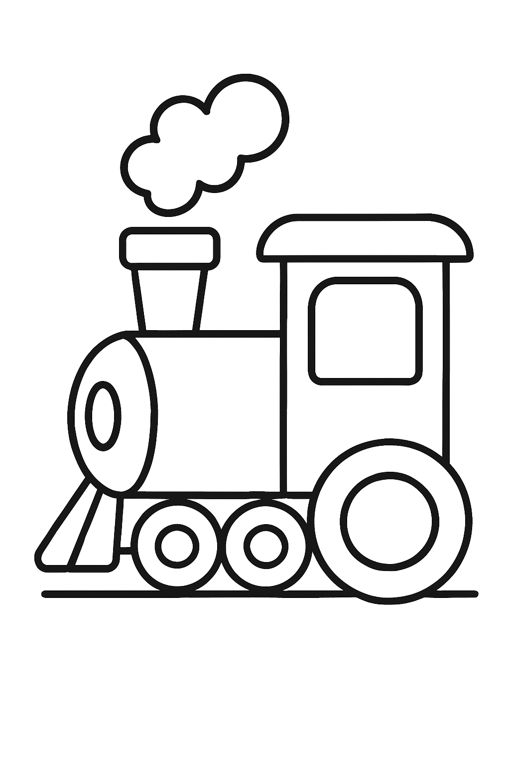 train coloring page with printable black and white line art.